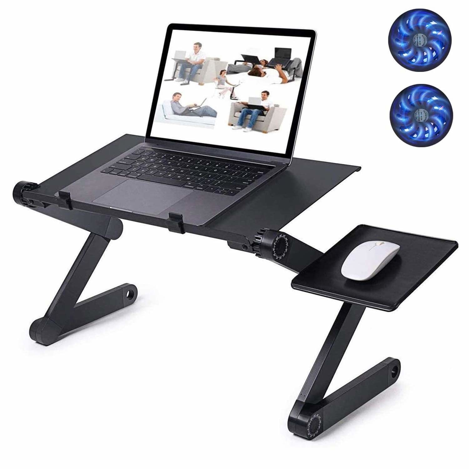 Black adjustable laptop desk