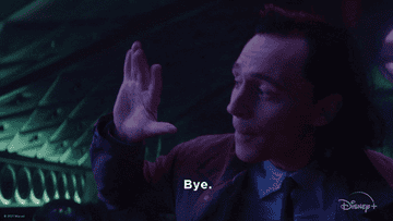 Loki waving &quot;Bye&quot; in &quot;Loki&quot; Episode 3