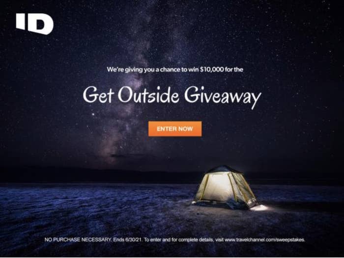 Travel Channel and Investigation Discovery&#x27;s Get Outside Giveaway Graphic
