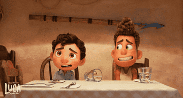 gif of two friends from Luca