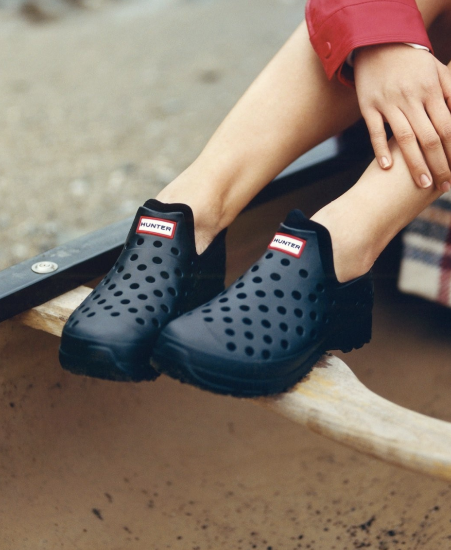 the shoes in a canoe