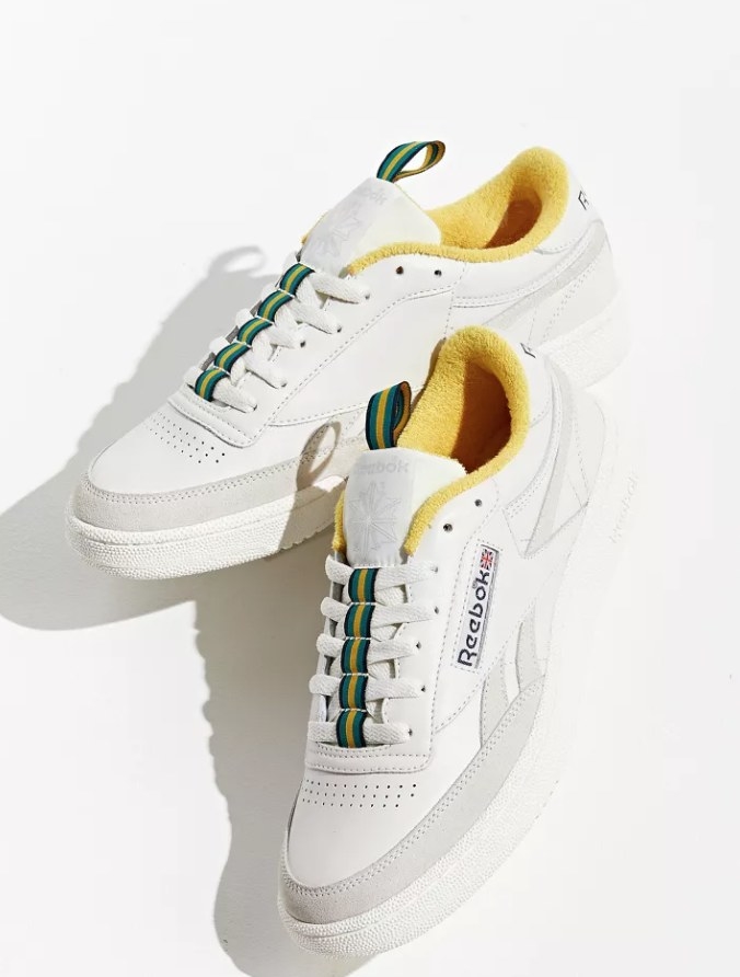 The sneakers in white and green