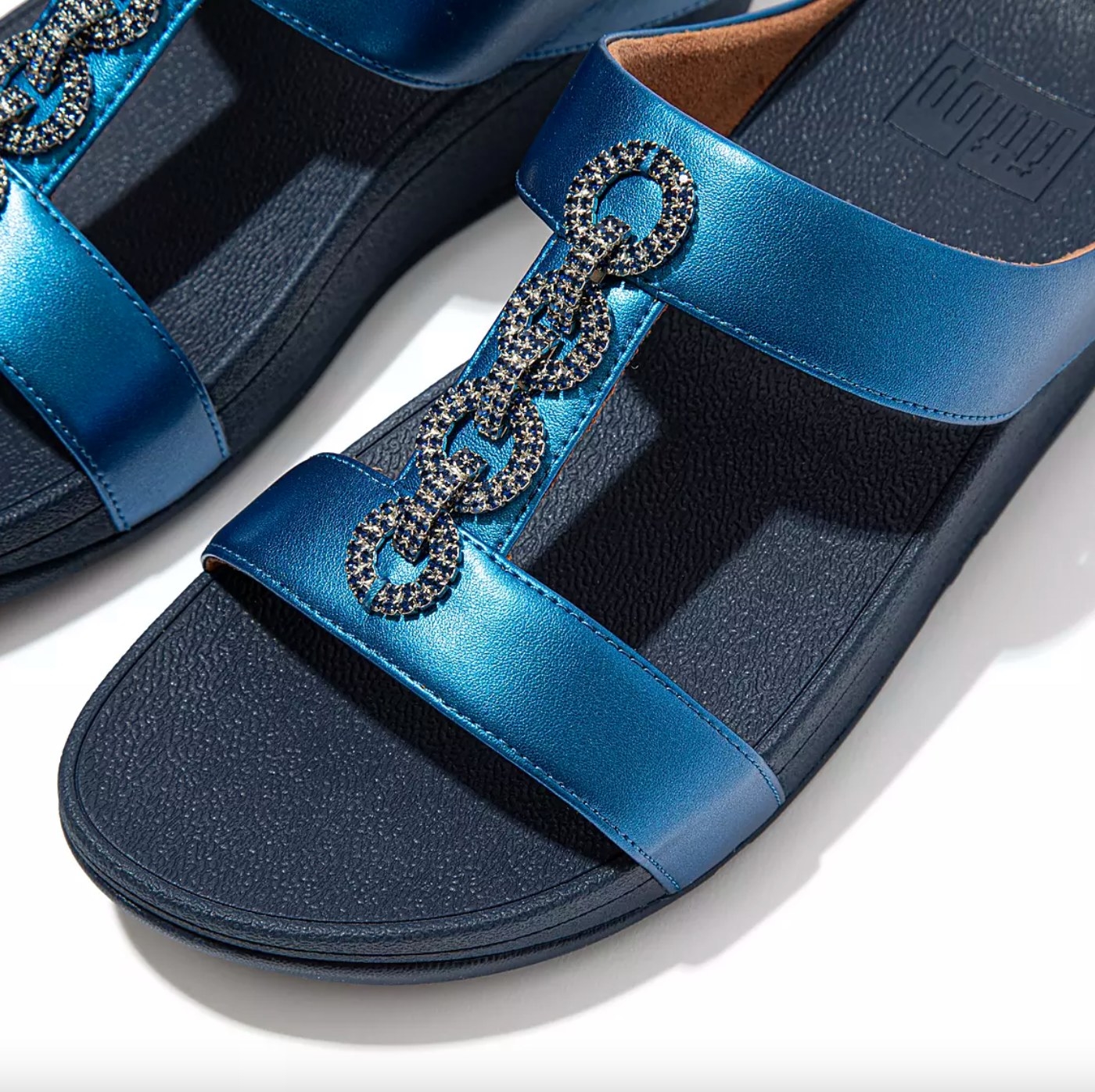 the sparkle sandals in sea blue