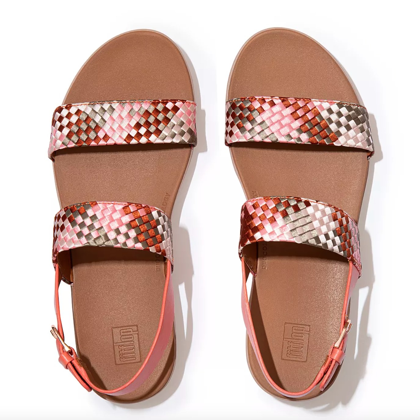 the silky-weave back strap sandal in coral pink