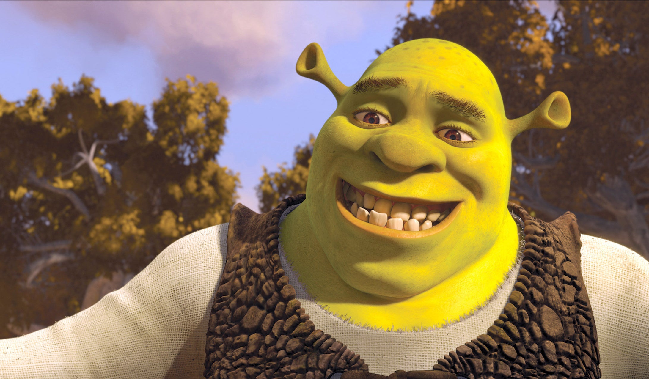 Picture of animated character Shrek smiling