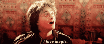 Harry looking around and saying &quot;I love magic&quot;