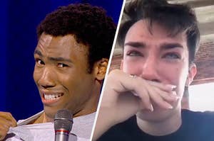 James Charles crying as Donald Glover cancels him