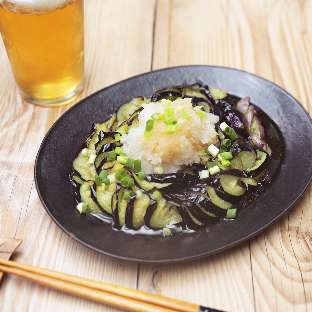 なすを丸ごと豪快に！蛇腹なすの揚げびたし