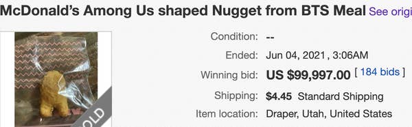 The eBay listening for the McNugget