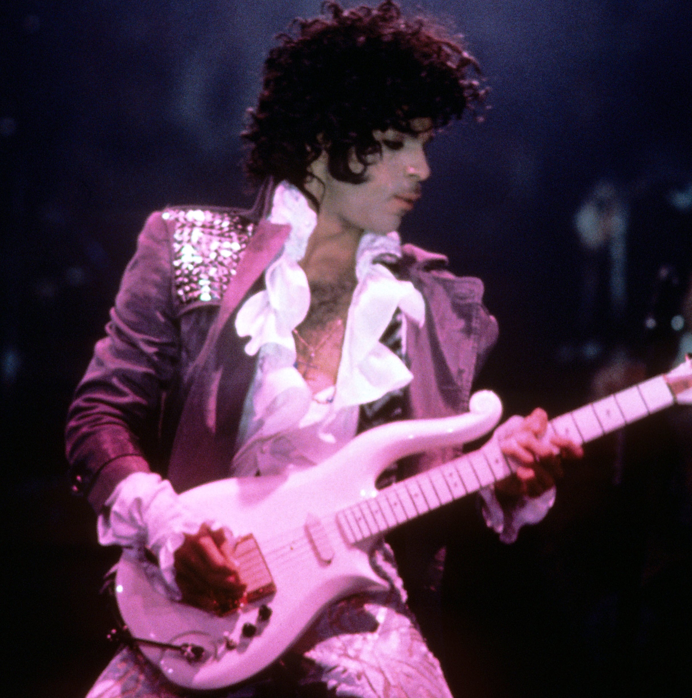 Prince during a purple rain performance