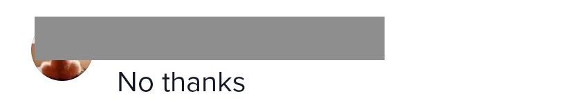 One commenter says, "No thanks"