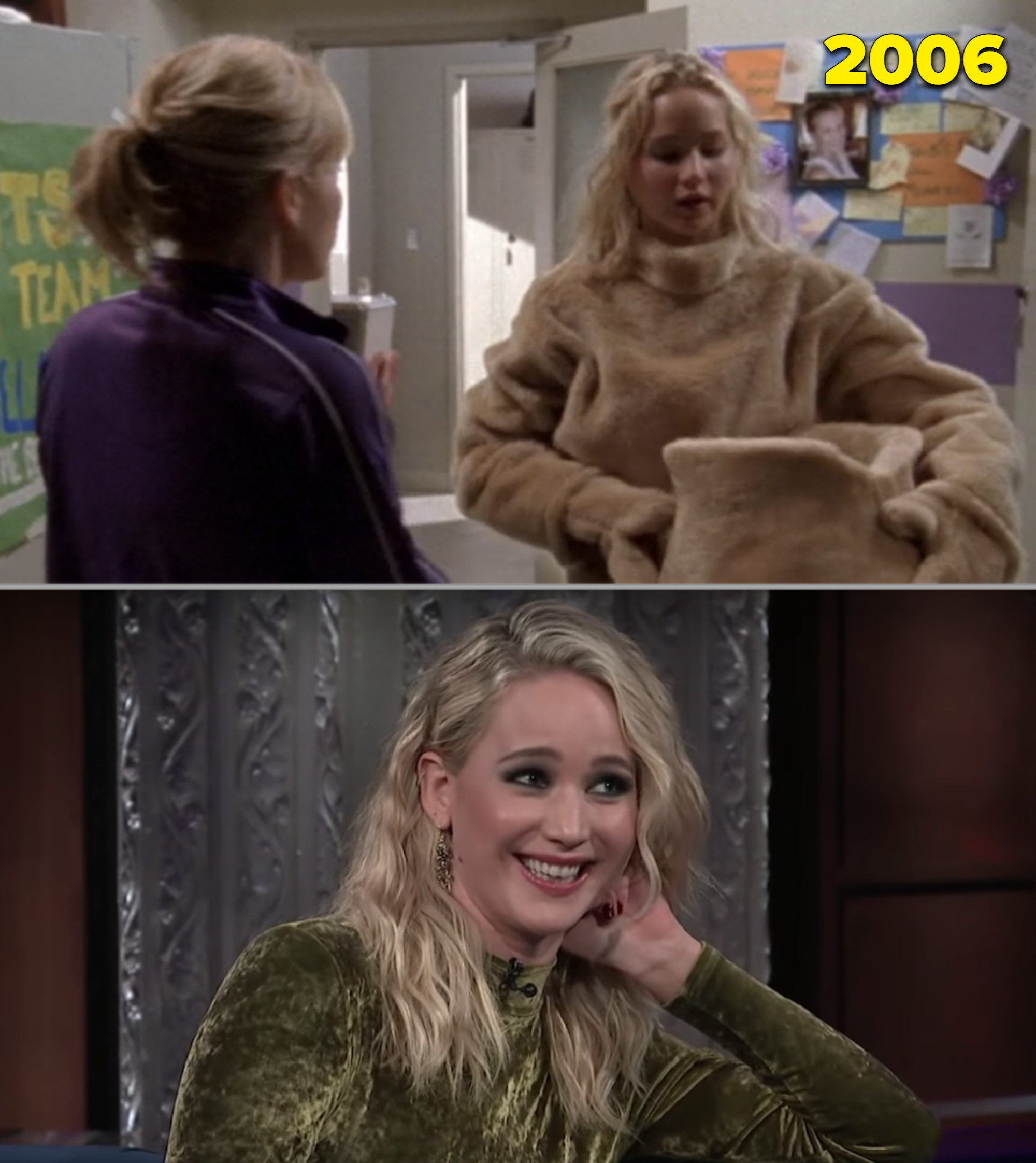 Jennifer Lawrence in a bear costume on &quot;Monk&quot; vs. her being interviewed as an adult