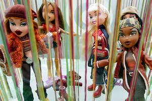 The Bratz dolls on a display