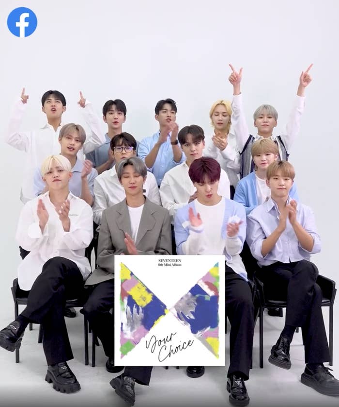 All the members of Seventeen during the Facebook App interview