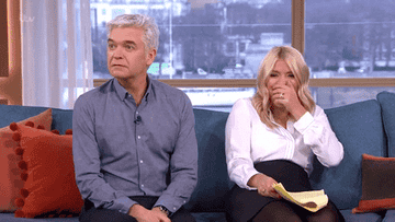 Phillip Schofield and Holly Willoughby laughing hard