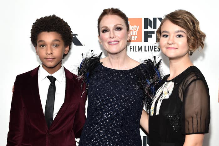 Jaden Michael, Julianne Moore, and Milicent Simmonds at the premiere of Wonderstruck