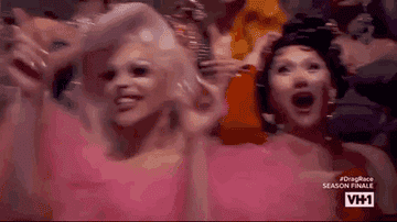 Ariel Versace cheers at the RuPaul&#x27;s Drag Race finale