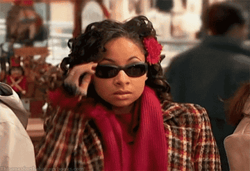 Raven Symone pulling off her sunglasses dramatically