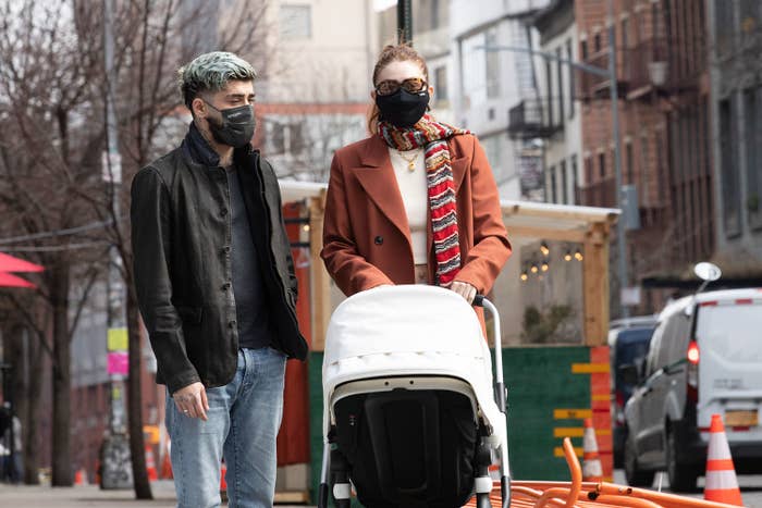 Zayn Malik and Gigi Hadid are seen on March 25, 2021 in New York, New York