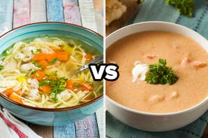 Chicken noodle soup vs lobster bisque