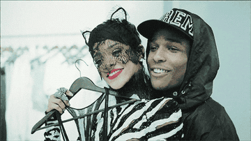 Rihanna and A$AP Rocky dance on set of his &quot;Fashion Killa&quot; music video