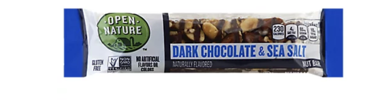 Bar of chocolate & sea salt snack.