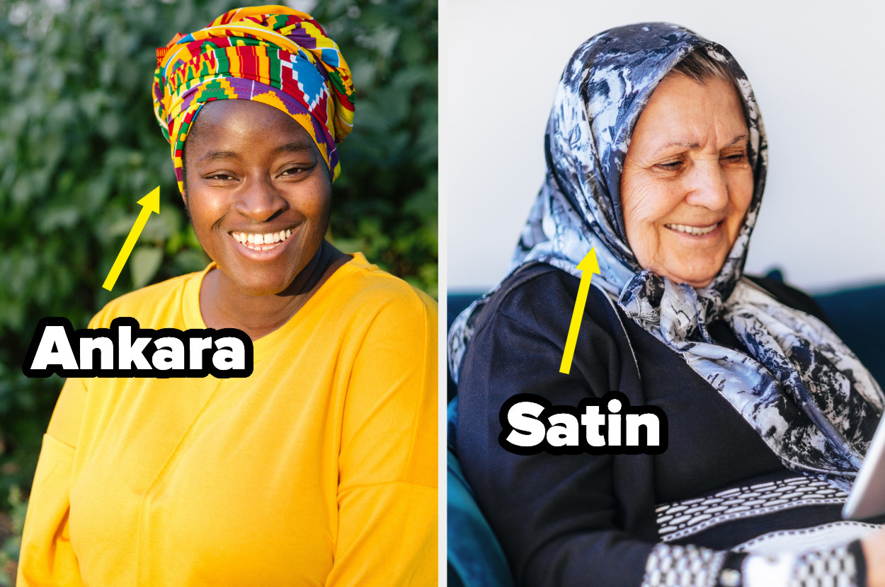 A Black woman with a headwrap; an older woman with a headscarf