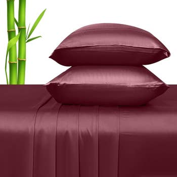 Image of red bamboo sheets