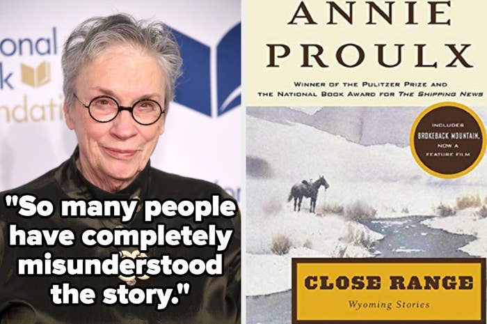 Annie Proulx with a quote reading &quot;so many people have completely misunderstood the story.&quot;