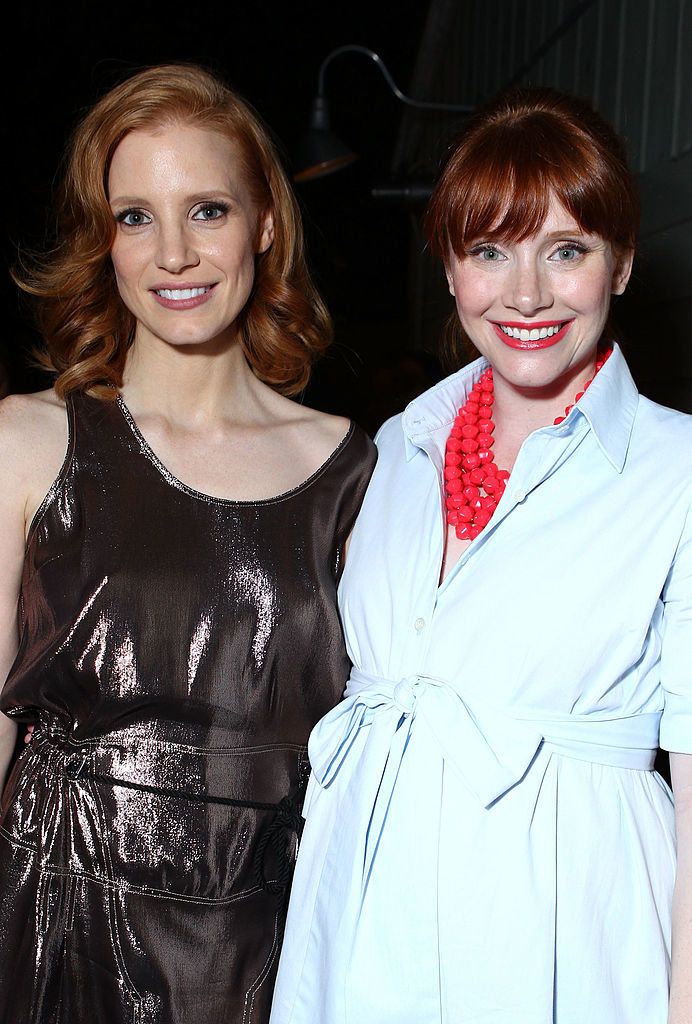 Jessica Chastain (L) and Bryce Dallas Howard attend kate spade new york and Bryce Dallas Howard&#x27;s Celebration of Women In Film