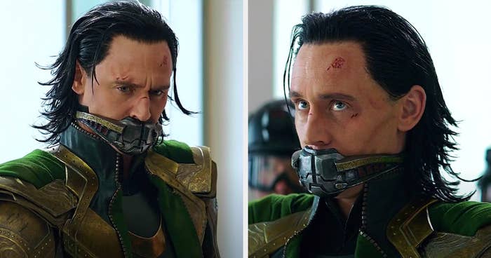 Loki sporting hair with very spiky ends during his appearance in endgame