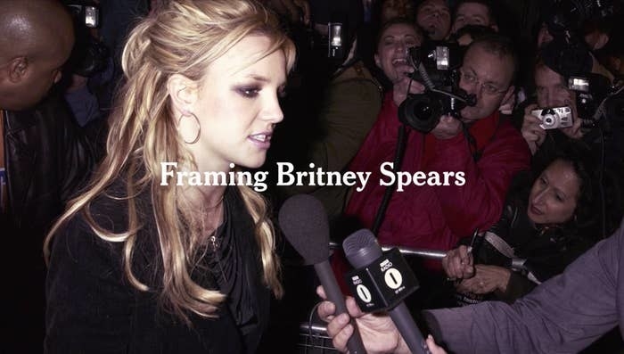 Britney Spears is mobbed by paparazzi in a still from documentary &quot;Framing Britney Spears&quot;