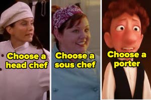 Monica from "Friends", Sookie from "Gilmore Girls" and Alfredo from "Ratatouille"