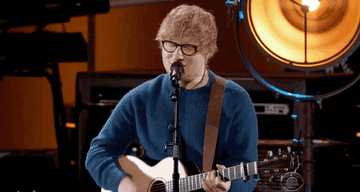 Ed Sheeran performs at the GRAMMYs
