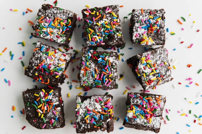 Brownies with sprinkles on top