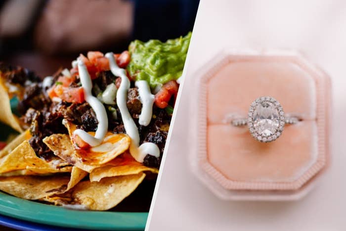 Loaded nachos and engagement ring