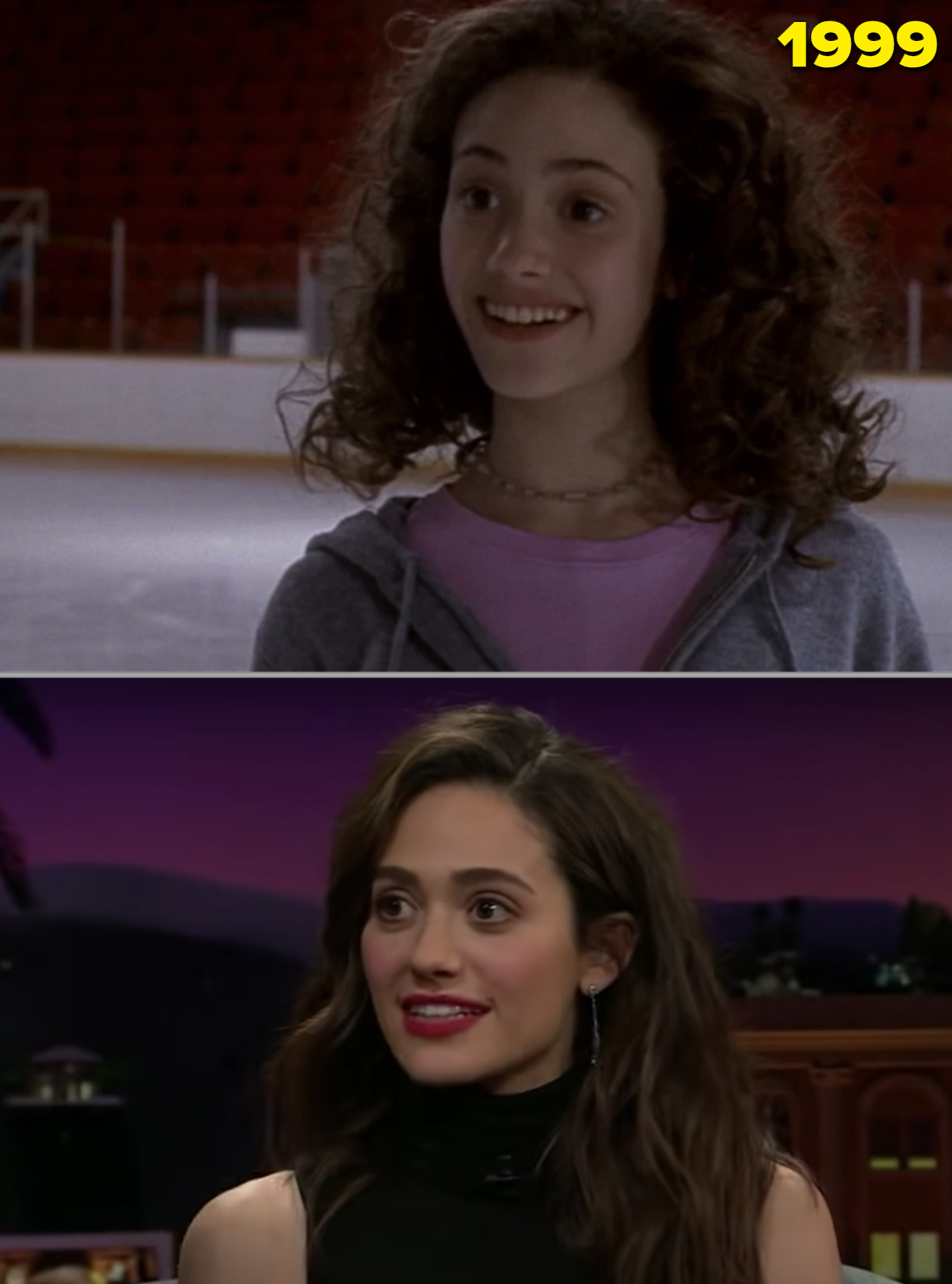 Emmy in &quot;Genius&quot; in the late &#x27;90s vs. her as an adult in a talk show