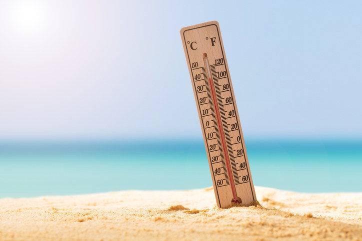 Thermometer in the sand