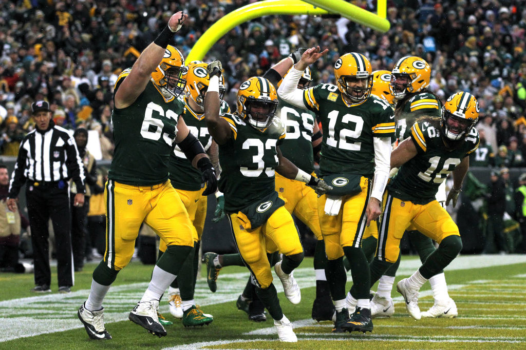 The Green Bay Packers on the football field
