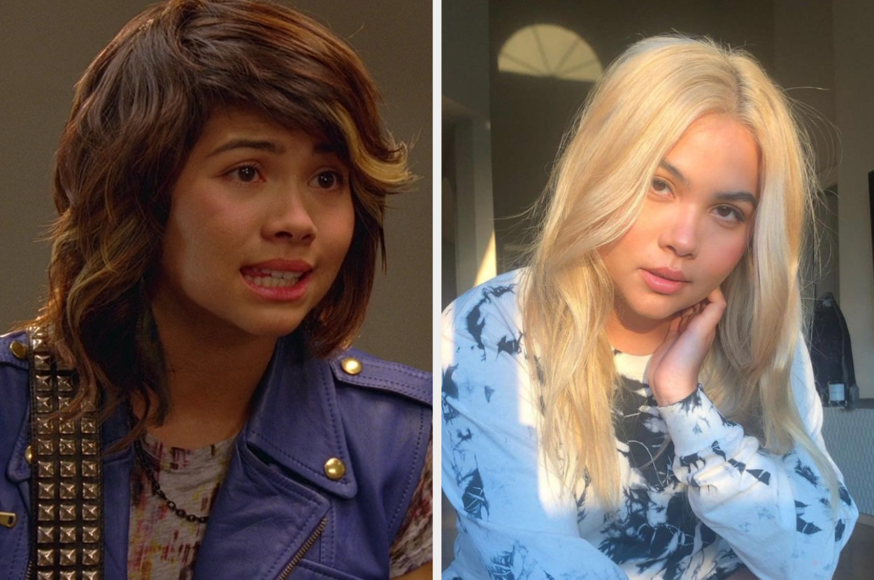 On the left, Kiyoko is in character directing the Lemonade Mouth band. On the right, Kiyoko is posing for a photo during golden hour