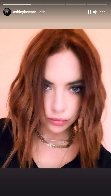 Ashley Benson shows off her red hair