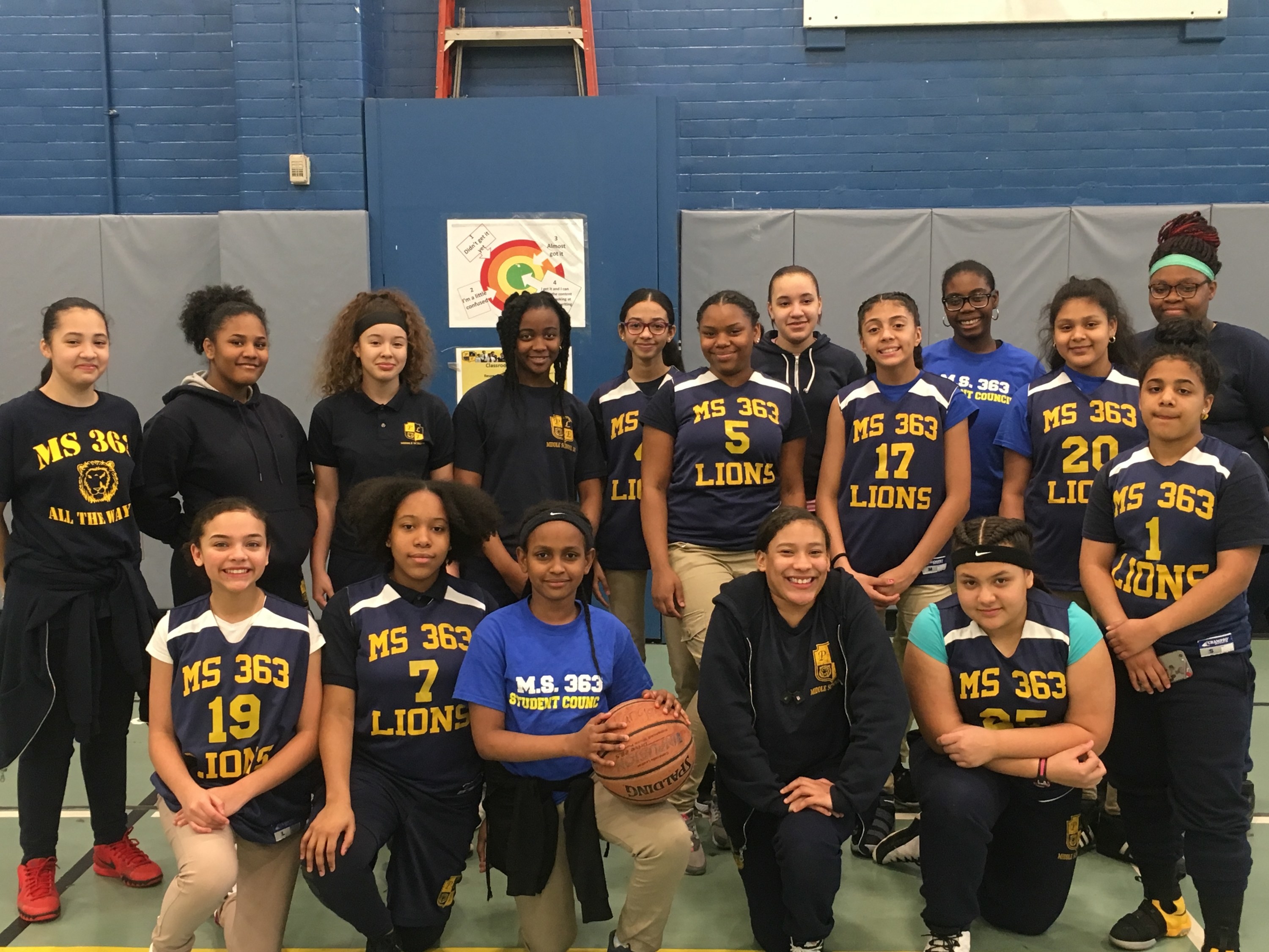 An all-girls basketball team