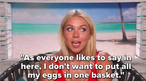 Gabby says, &quot;As everyone likes to say in here, I don&#x27;t want to put all my eggs in one basket&quot;
