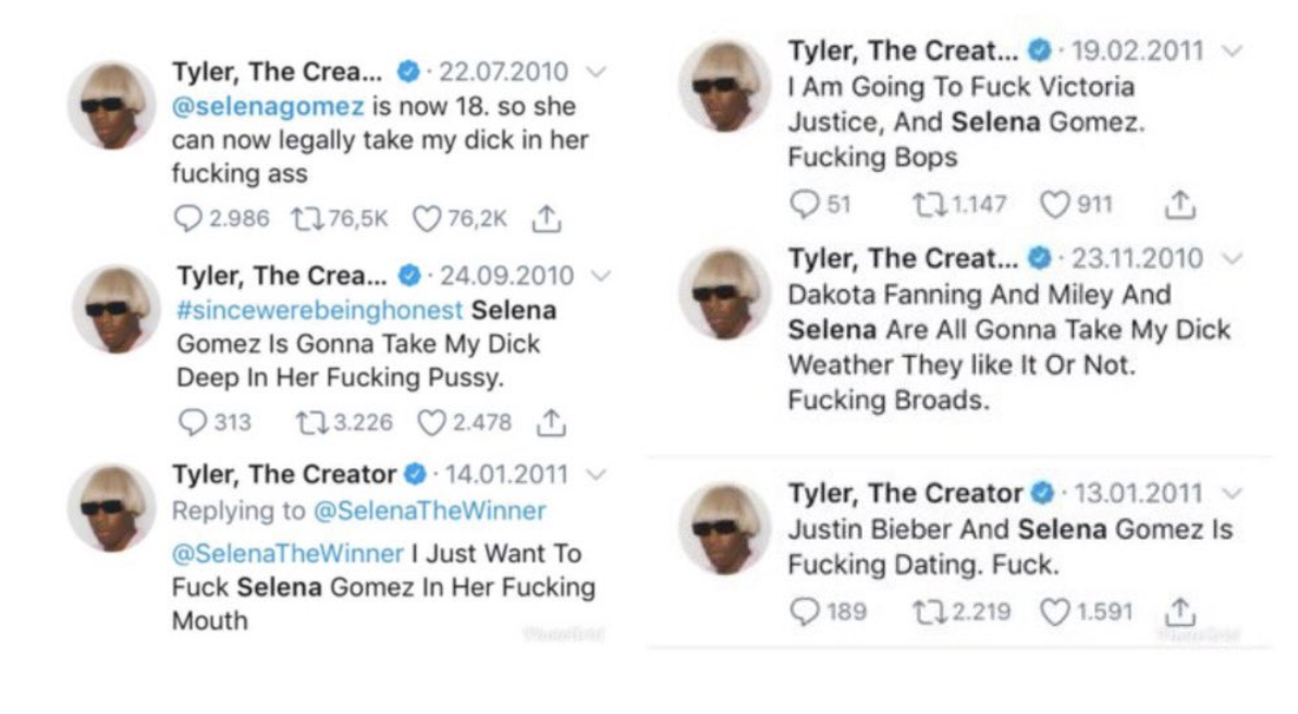 One tweet says &quot;@selenagomez is now 18. so she can now legally take my dick in her fucking ass&quot;