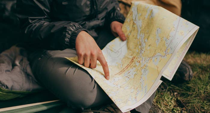 Woman holding map