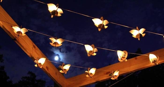 the skyboat lanterns against the night sky