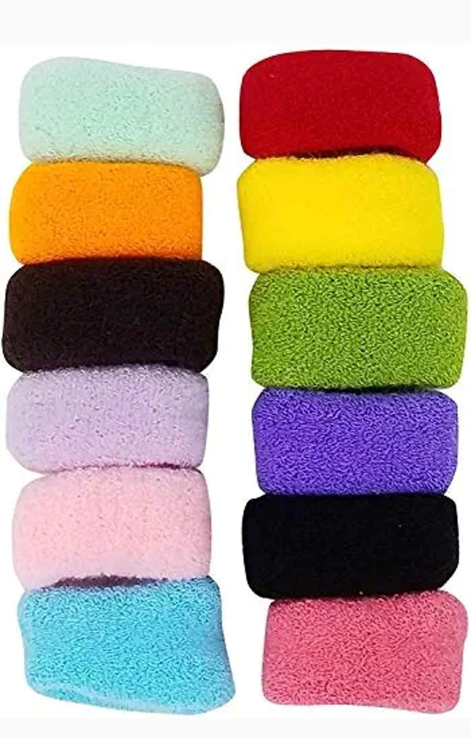 12 colourful extra thick hair ties