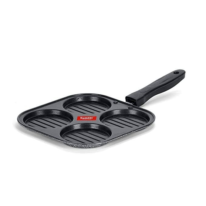 A flat pan with four grill slots.