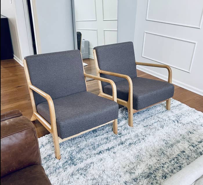 Reviewer&#x27;s chairs with dark grey upholstery
