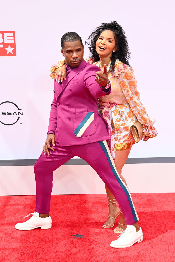 (L-R) Kirk Franklin and Tammy Collins attend the BET Awards 2021